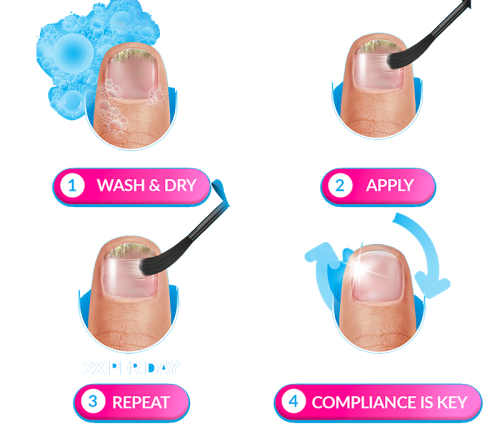 Excilor Nail Fungus Treatment brush application instructions