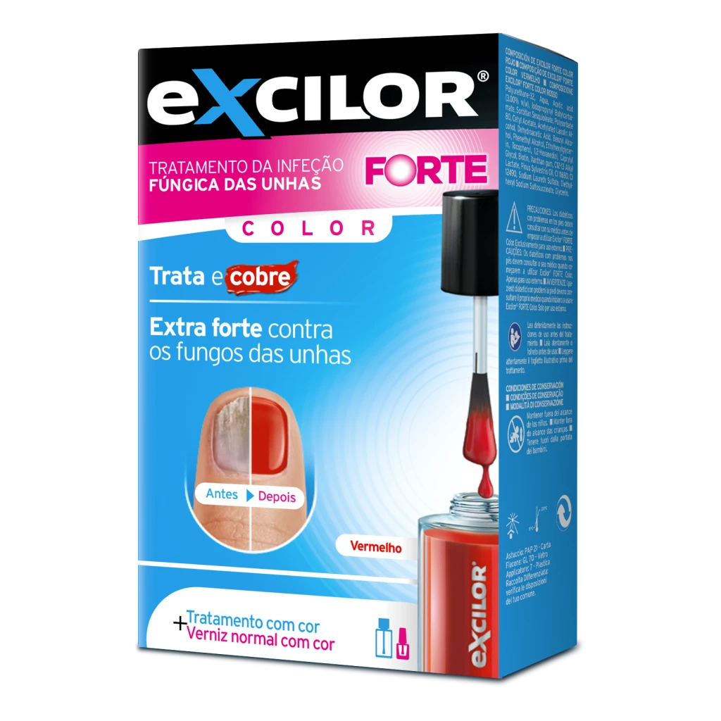 Excilor Forte Color Red contra os fungos das unhas